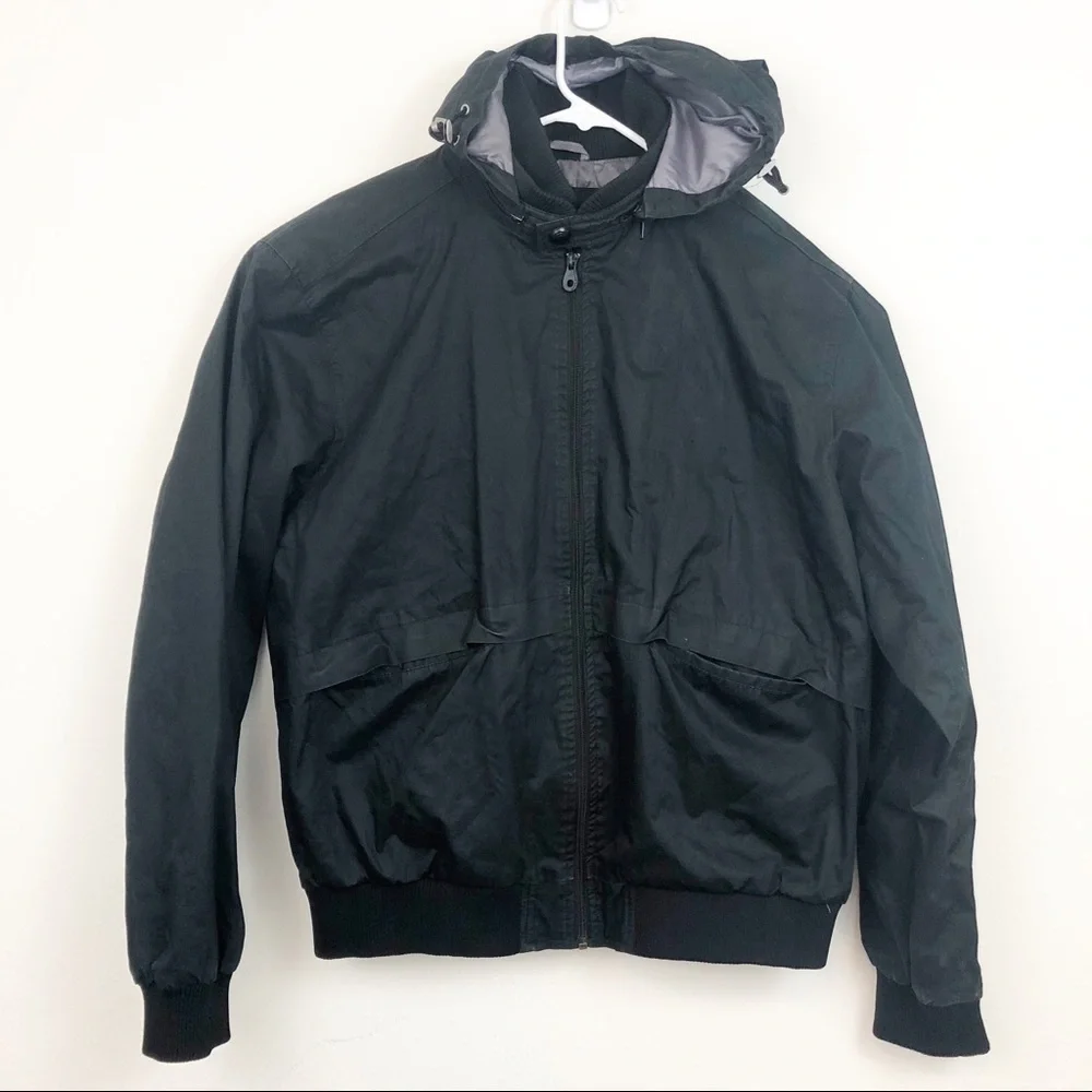 Zara Man Hooded‎ Black Zip Up Jacket Size XL